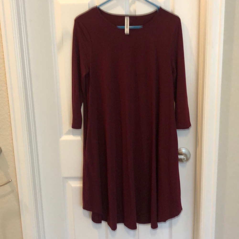 Maroon shirt dress